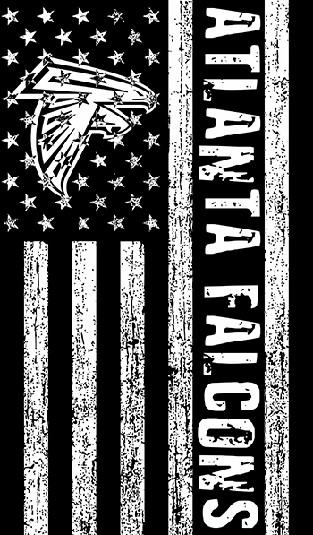 Atlanta Falcons Black And White American Flag logo vinyl decal